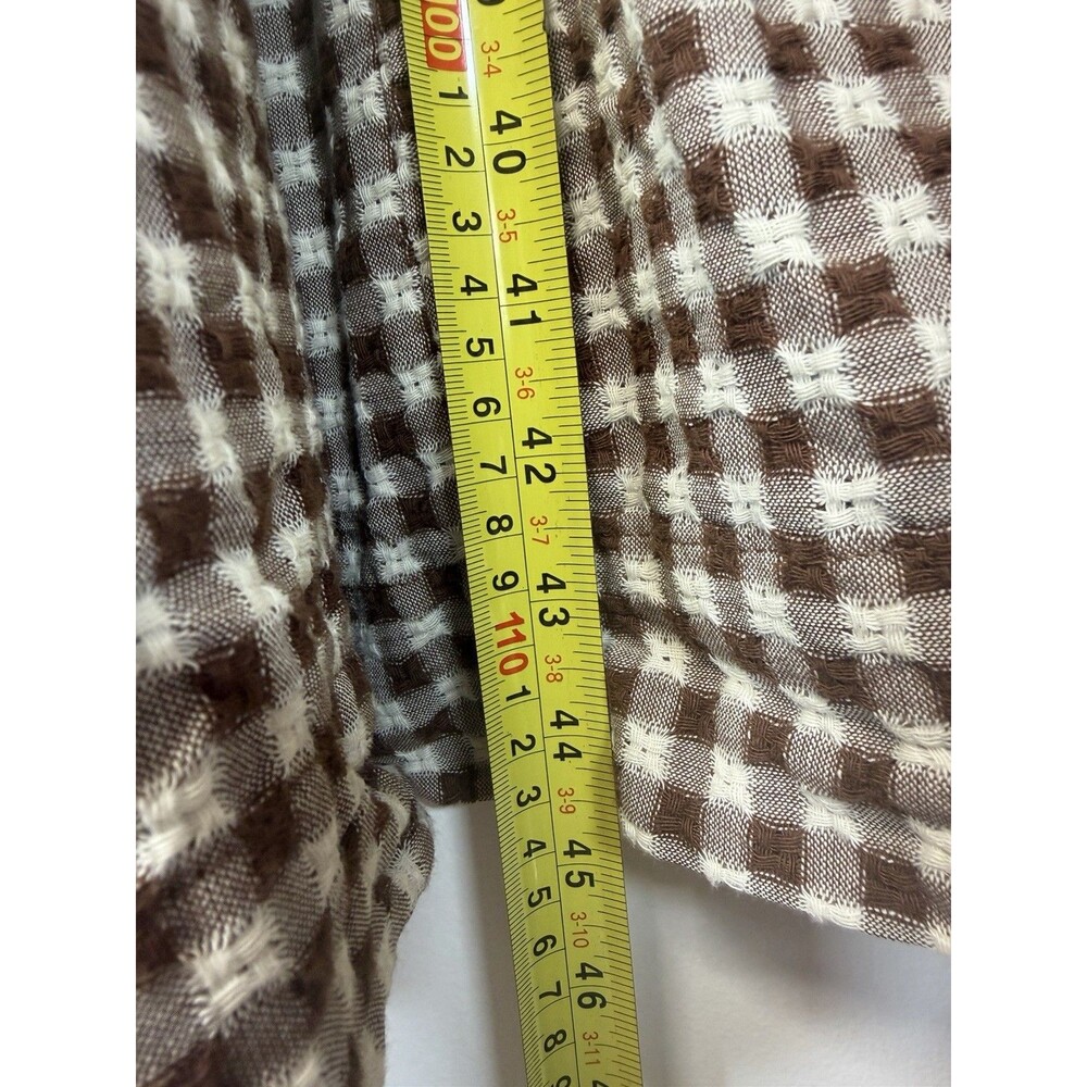 Madewell Lucie Smocked Gingham Midi Dress Brown White Puff Sleeve Cotton Sz XXS - Picture 15 of 16